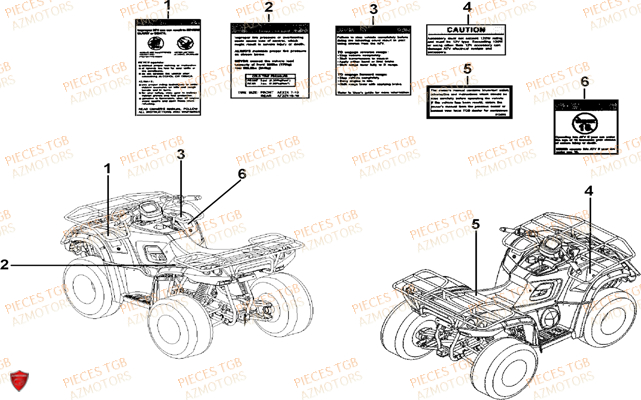 ETIQUETTES DE SECURITE TGB BLADE 500 SL 2016