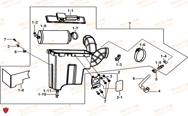 Filtre A Air TGB Pieces TGB BLADE 500 SL 4x4 2016 (No serie RFCFBGFTL.... Type FTG-D)