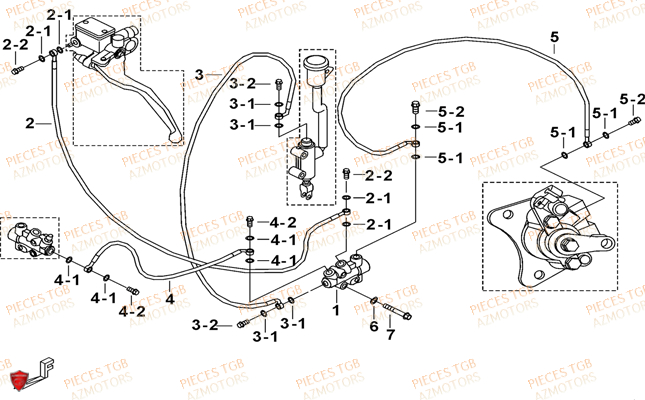 Frein Arriere TGB Pieces TGB BLADE 500 SL 4x4 2016 (No serie RFCFBGFTL.... Type FTG-D)