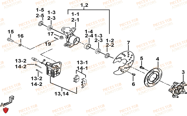 PORTE FUSEE DE DIRECTION TGB BLADE 500 SL 2016