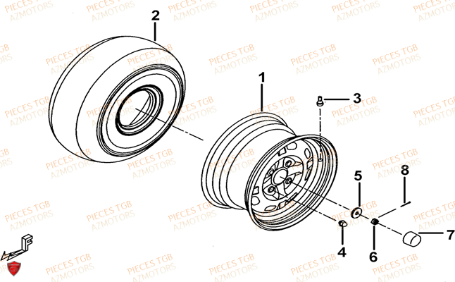 Roues Avant TGB Pieces TGB BLADE 500 SL 4x4 2016 (No serie RFCFBGFTL.... Type FTG-D)