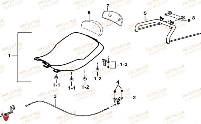 Selle Option TGB Pieces TGB BLADE 500 SL 4x4 2016 (No serie RFCFBGFTL.... Type FTG-D)