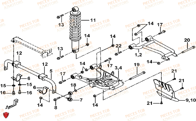 SUSPENSION ARRIERE TGB BLADE 500 SL 2016