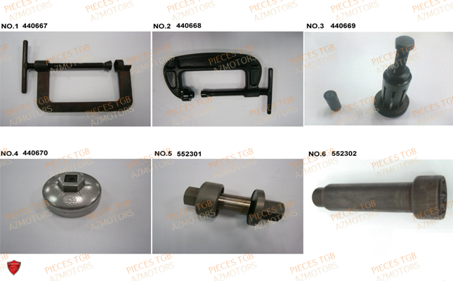 Outils 4 TGB Pieces BLADE 525 SE_FI (2012 - 2014) (No Serie RFCFBFFGE...Type: FBG-HFE)