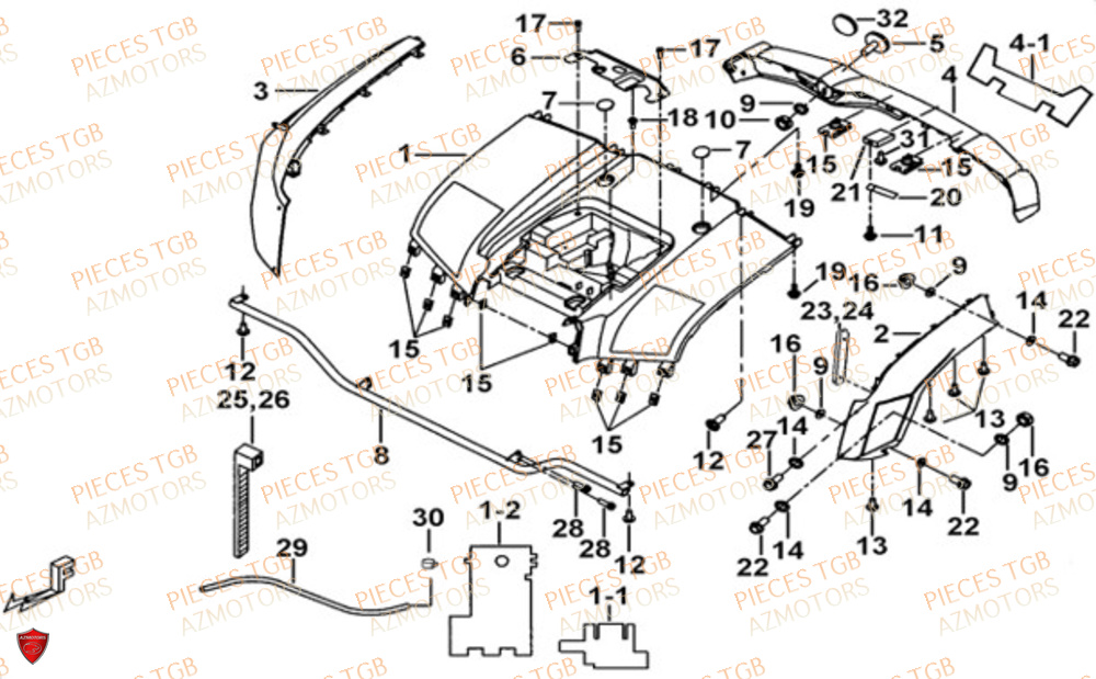 Carrosserie Arriere TGB Pieces TGB BLADE 550 FLX EPS