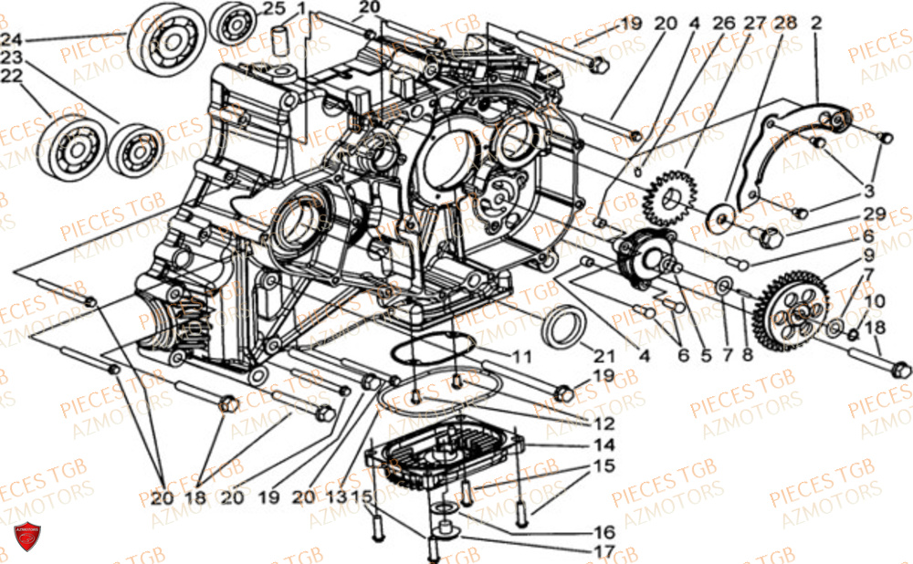 Carter Moteur Droit TGB Pieces TGB BLADE 550 FLX EPS