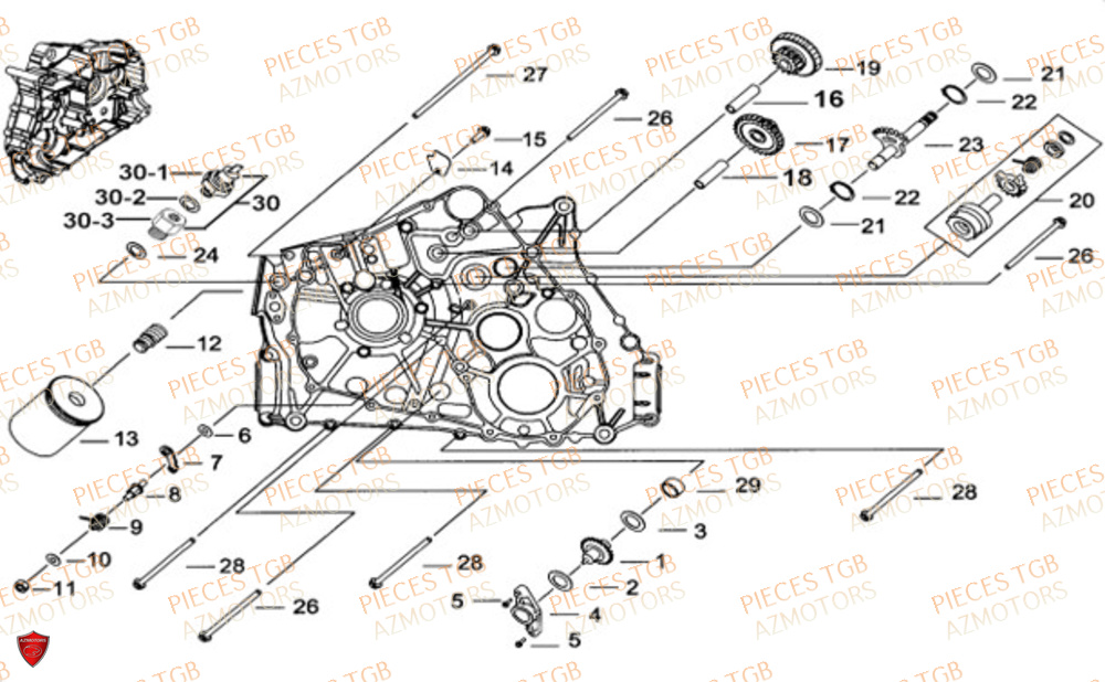 Carter Moteur Gauche TGB Pieces TGB BLADE 550 FLX EPS