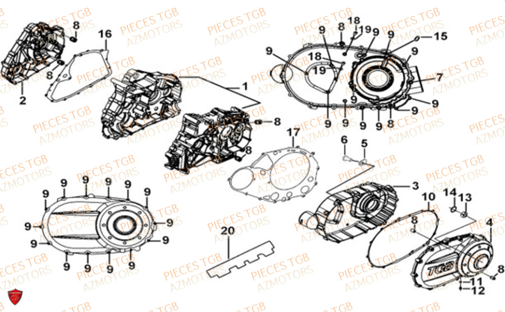 Carter Moteur TGB Pieces TGB BLADE 550 FLX EPS