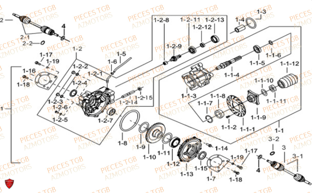 Differentiel Arriere TGB Pieces TGB BLADE 550 FLX EPS