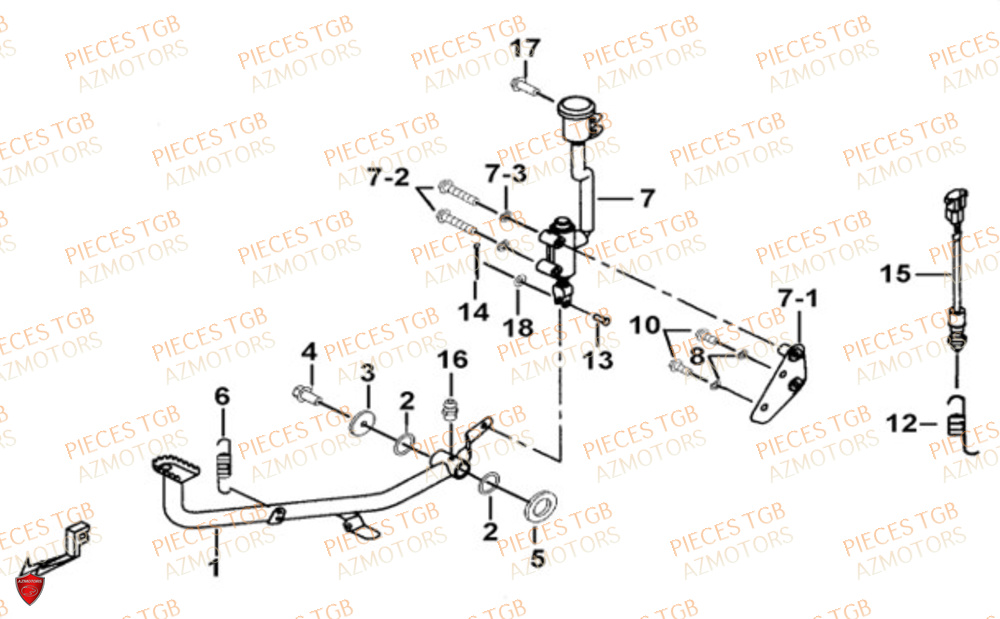 Pedale De Frein TGB Pieces TGB BLADE 550 FLX EPS