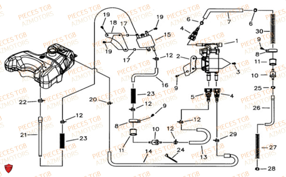 Pompe A Carburant A Partir Du No Serie 034845 TGB Pieces TGB BLADE 550 FLX EPS