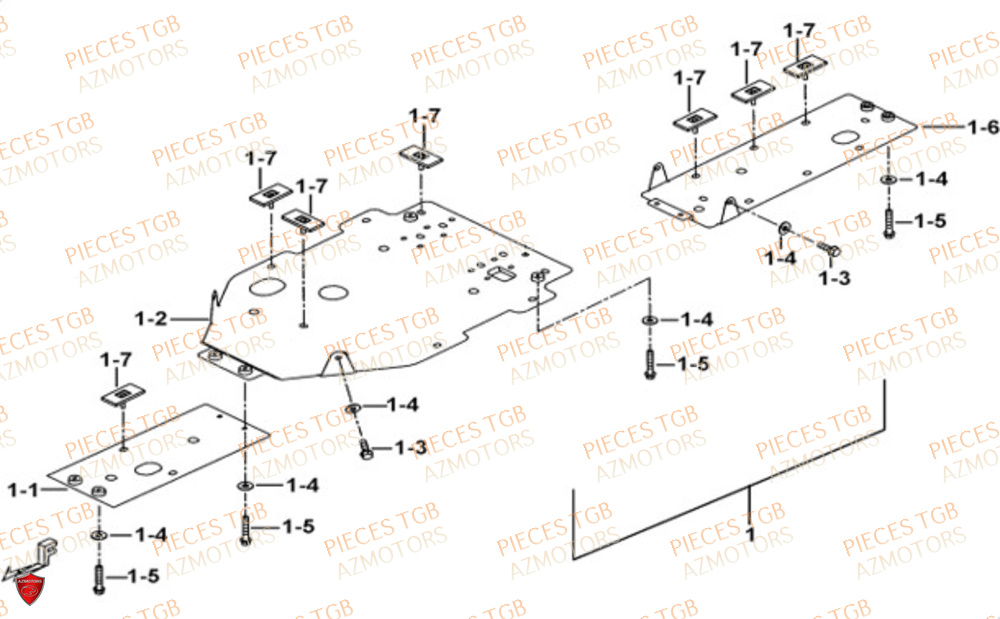 Protection Chassis Alu Option TGB Pieces TGB BLADE 550 FLX EPS