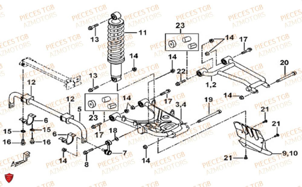 Suspension Arriere TGB Pieces TGB BLADE 550 FLX EPS