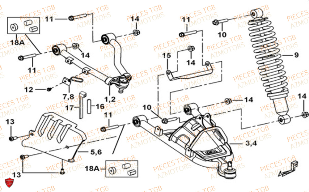 Suspension Avant TGB Pieces TGB BLADE 550 FLX EPS