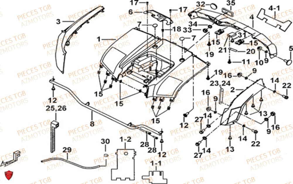 CARROSSERIE ARRIERE TGB BLADE 600 FLX