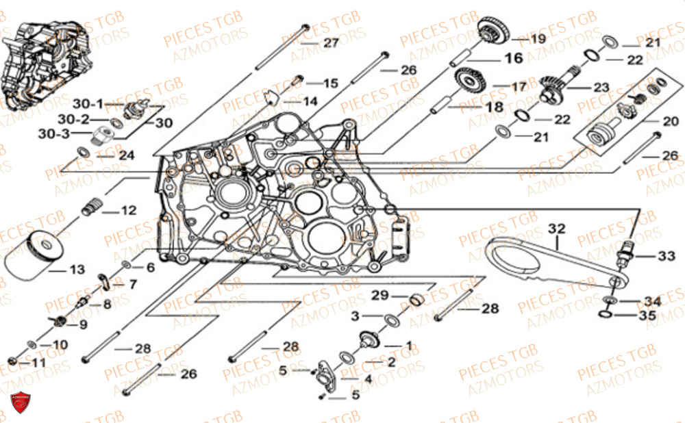 Carter Moteur Gauche TGB Pieces TGB BLADE 600 FLX EPS