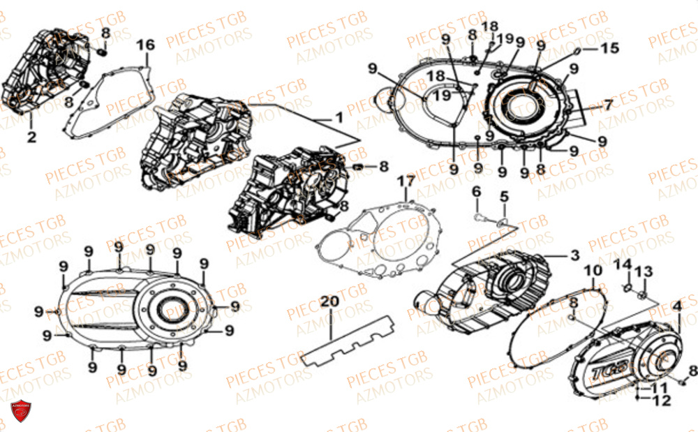 Carter Moteur TGB Pieces TGB BLADE 600 FLX EPS