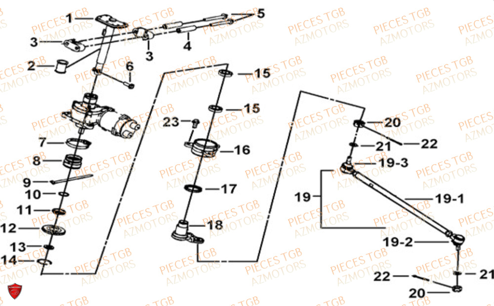 Colonne De Direction Eps TGB Pieces TGB BLADE 600 FLX EPS