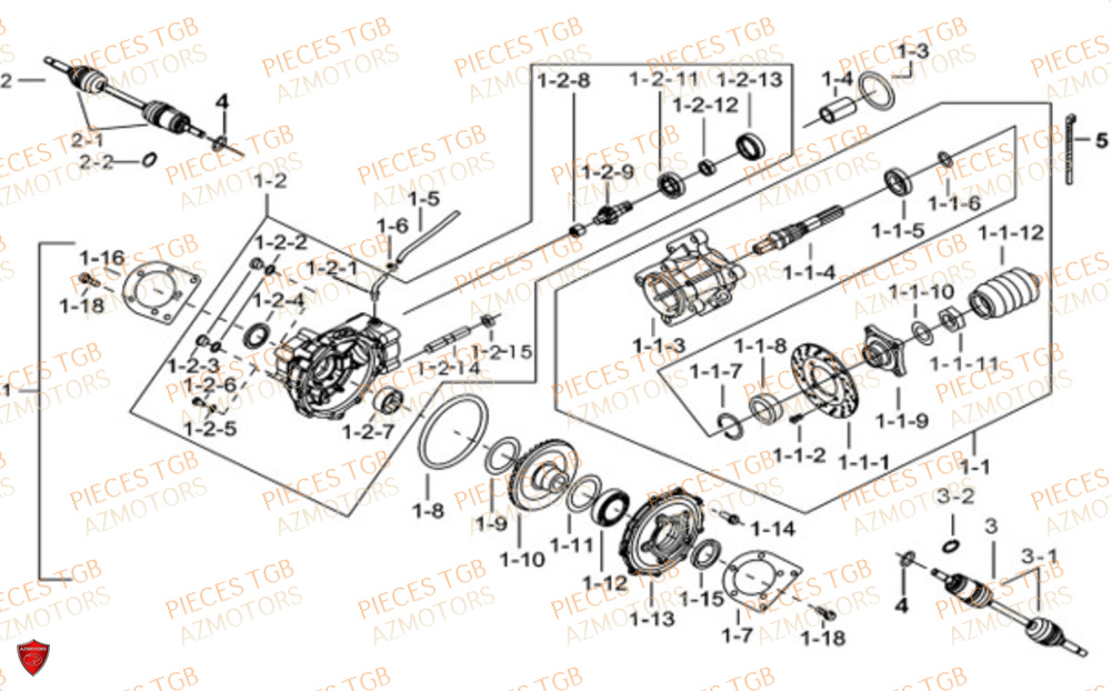 DIFFERENTIEL ARRIERE TGB BLADE 600 FLX