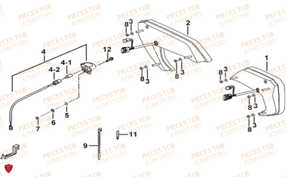 Eclairage Arriere Led TGB Pieces TGB BLADE 600 FLX EPS