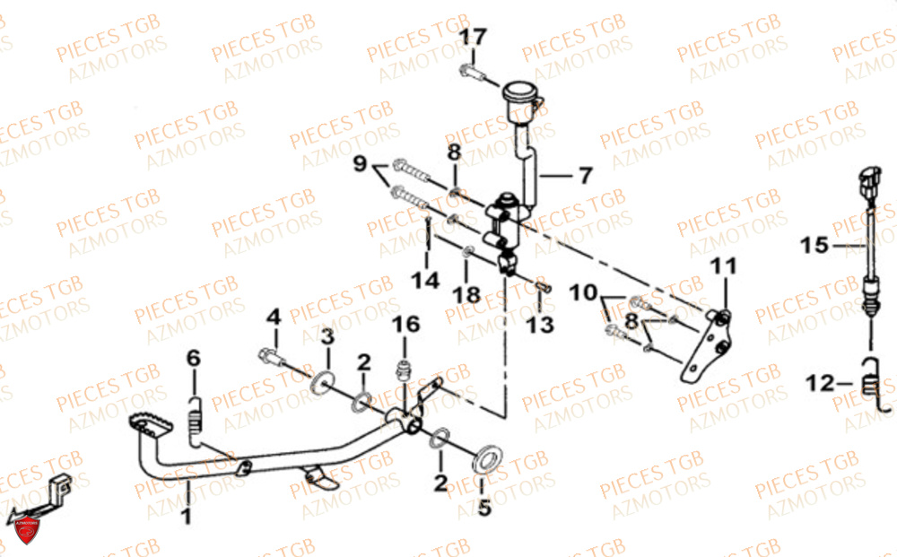 Pedale De Frein TGB Pieces TGB BLADE 600 FLX EPS