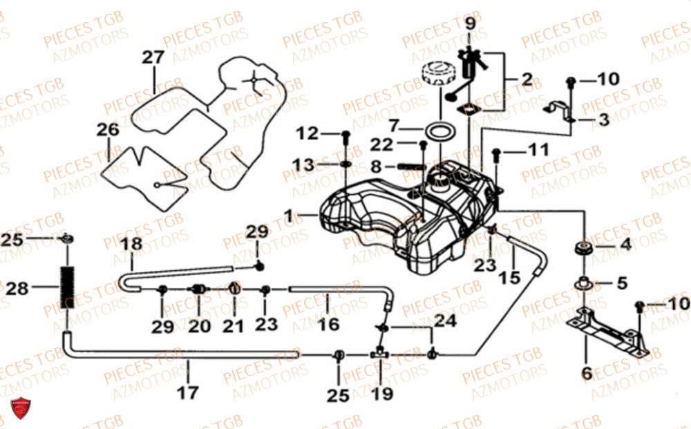 Reservoir TGB Pieces TGB BLADE 600 FLX EPS