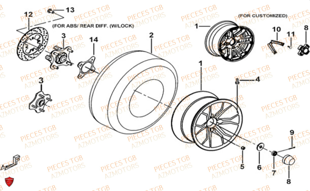 Roues Arriere TGB Pieces TGB BLADE 600 FLX EPS