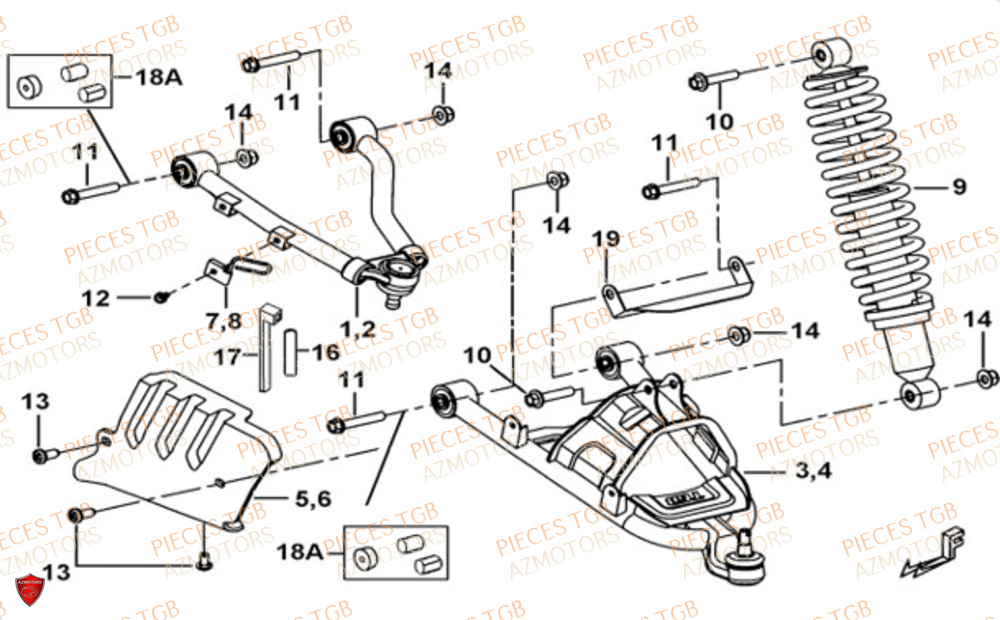 Suspension Avant TGB Pieces TGB BLADE 600 FLX EPS