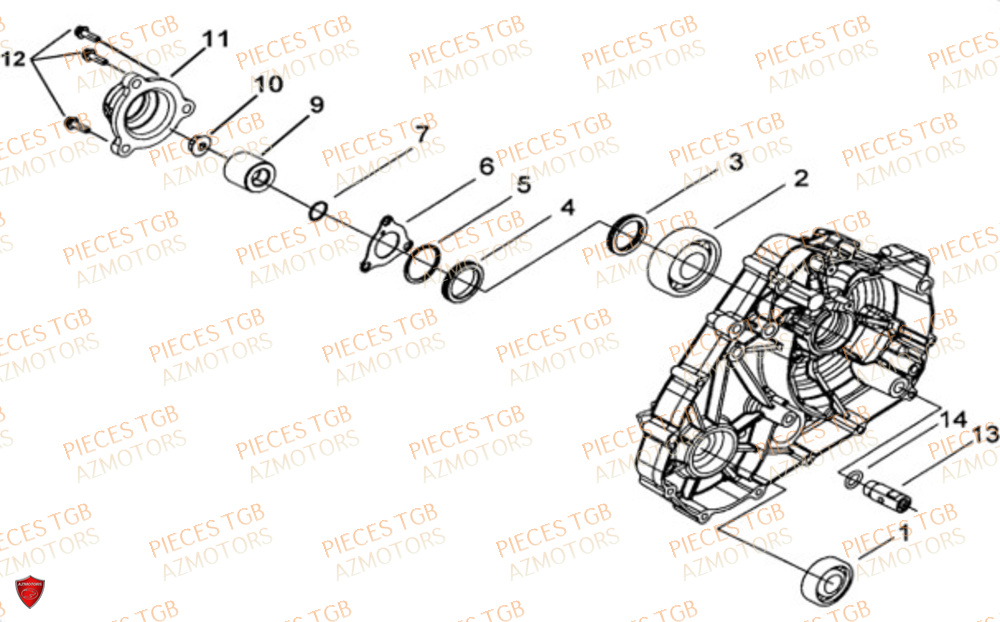 CACHE CARTER MOTEUR GAUCHE TGB BLADE 600 LTX ABS