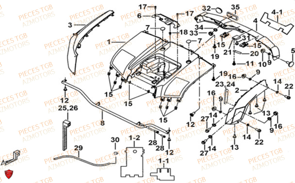 Carrosserie Arriere TGB Pieces TGB BLADE 600 LTX ABS