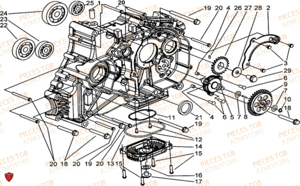 Carter Moteur Droit TGB Pieces TGB BLADE 600 LTX ABS