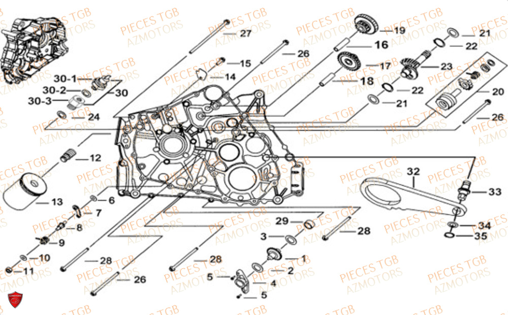 Carter Moteur Gauche TGB Pieces TGB BLADE 600 LTX ABS