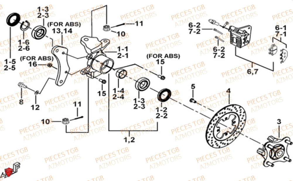 Moyeu Avant Abs TGB Pieces TGB BLADE 600 LTX ABS