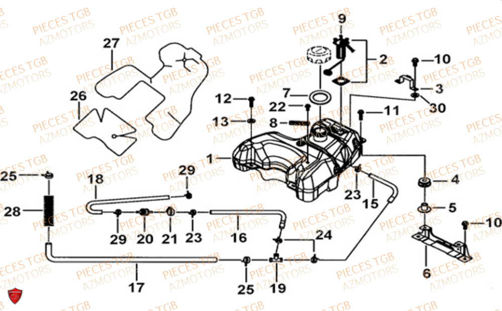 Reservoir TGB Pieces TGB BLADE 600 LTX ABS