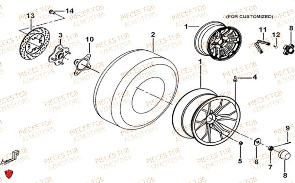 Roues Arriere TGB Pieces TGB BLADE 600 LTX ABS