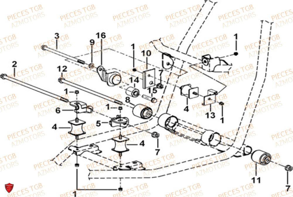 Supports Moteur TGB Pieces TGB BLADE 600 LTX ABS