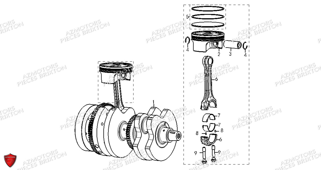 Vilebrequin Piston BRIXTON Pièces Brixton CROMWELL 1200 X