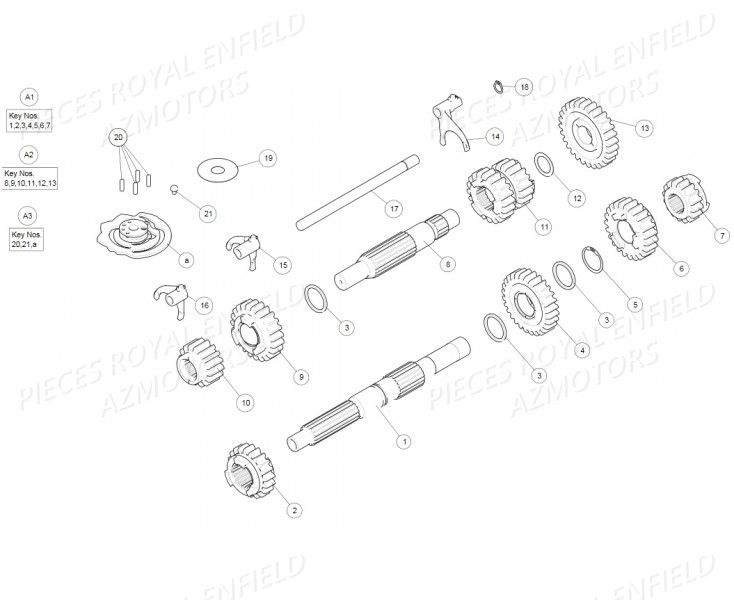 Transmission ROYAL ENFIELD Pieces ROYAL ENFIELD BULLET TRIAL 500 GREEN (2019-2020)