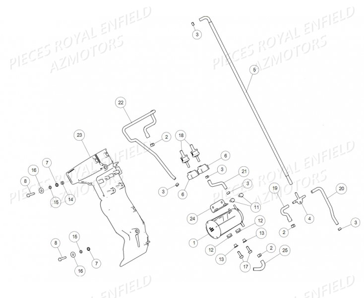 Systeme Evaporation ROYAL ENFIELD Pieces ROYAL ENFIELD BULLET TRIAL 500 RED (2019-2020)