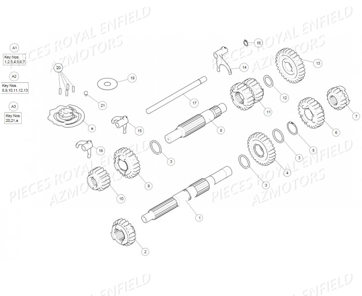 Transmission ROYAL ENFIELD Pieces ROYAL ENFIELD BULLET TRIAL 500 RED (2019-2020)
