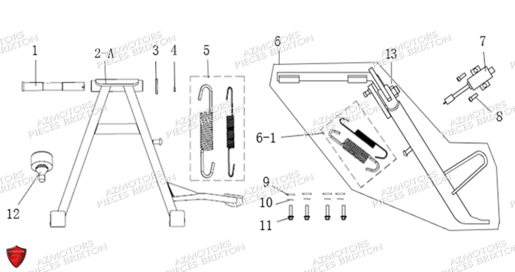 BEQUILLE CENTRALE BEQUILLE LATERALE BRIXTON Brixton BX 125 S