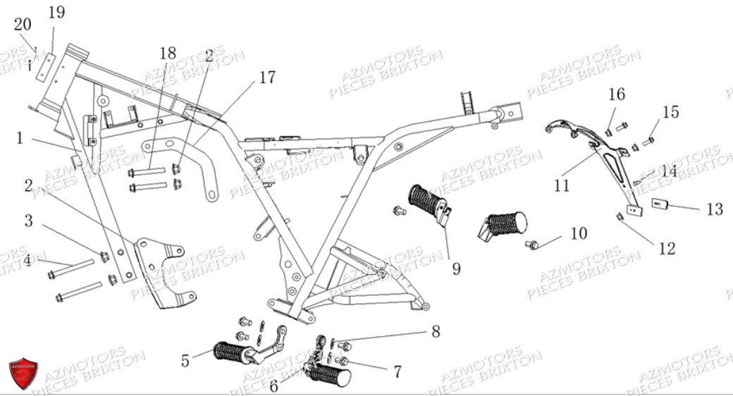 Cadre BRIXTON Pièces Brixton BX 125 S