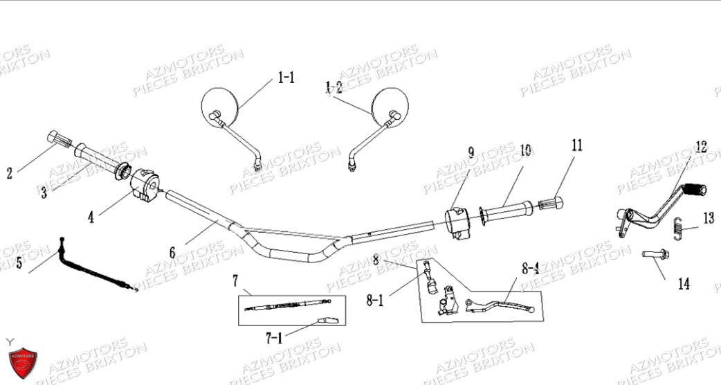 Guidon BRIXTON Pièces Brixton BX 125 S