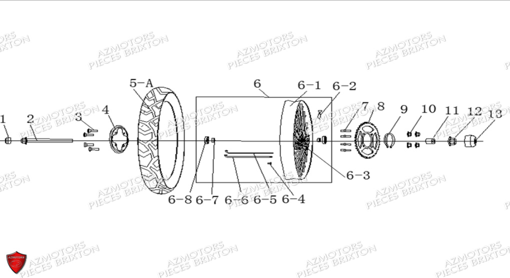 Roue Arriere BRIXTON Pièces Brixton BX 125 S