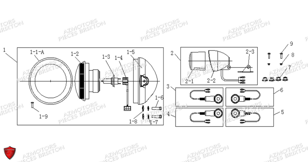 Systeme D Eclairage BRIXTON Pièces Brixton BX 125 S