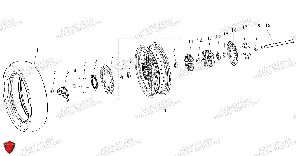 Roue Arriere BRIXTON Pièces Brixton Cromwell 1200