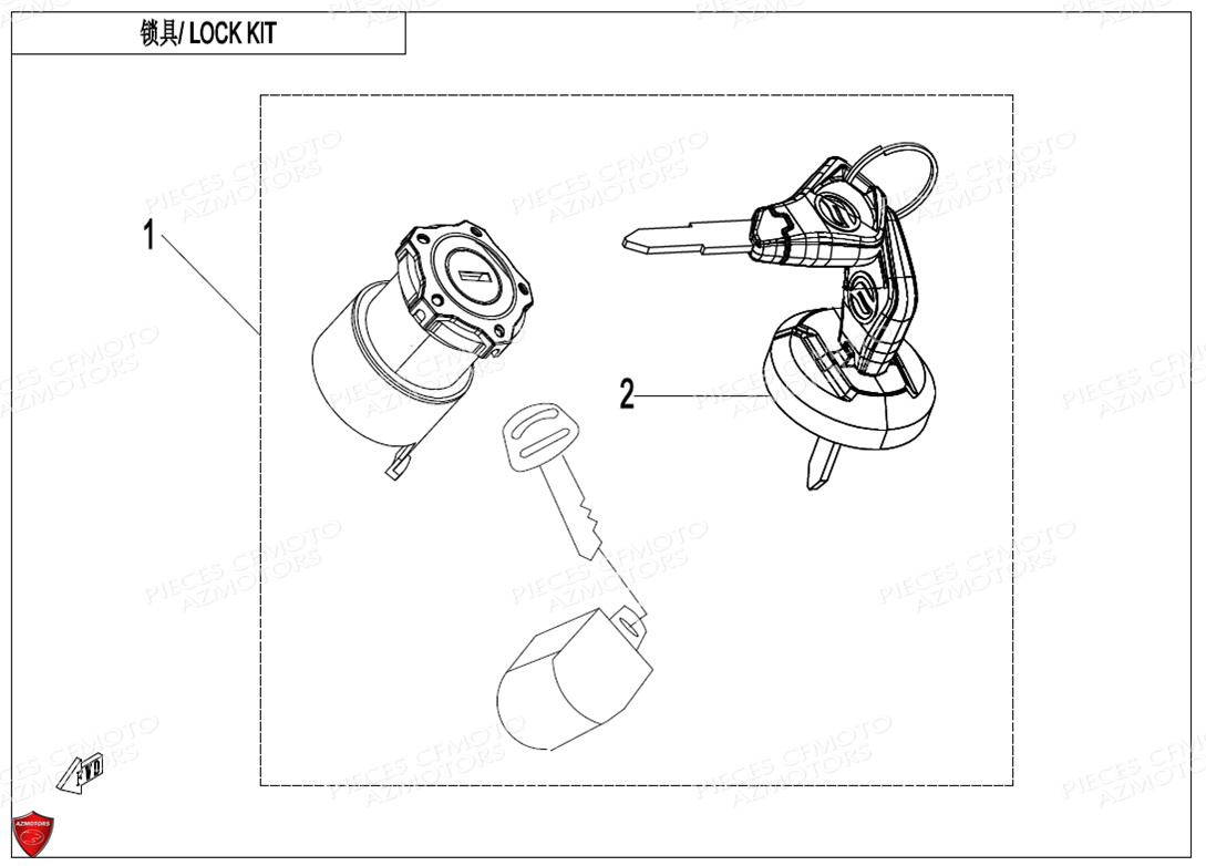 CONTACTEUR A CLE CFMOTO CFORCE 625 L7E EPS 2020