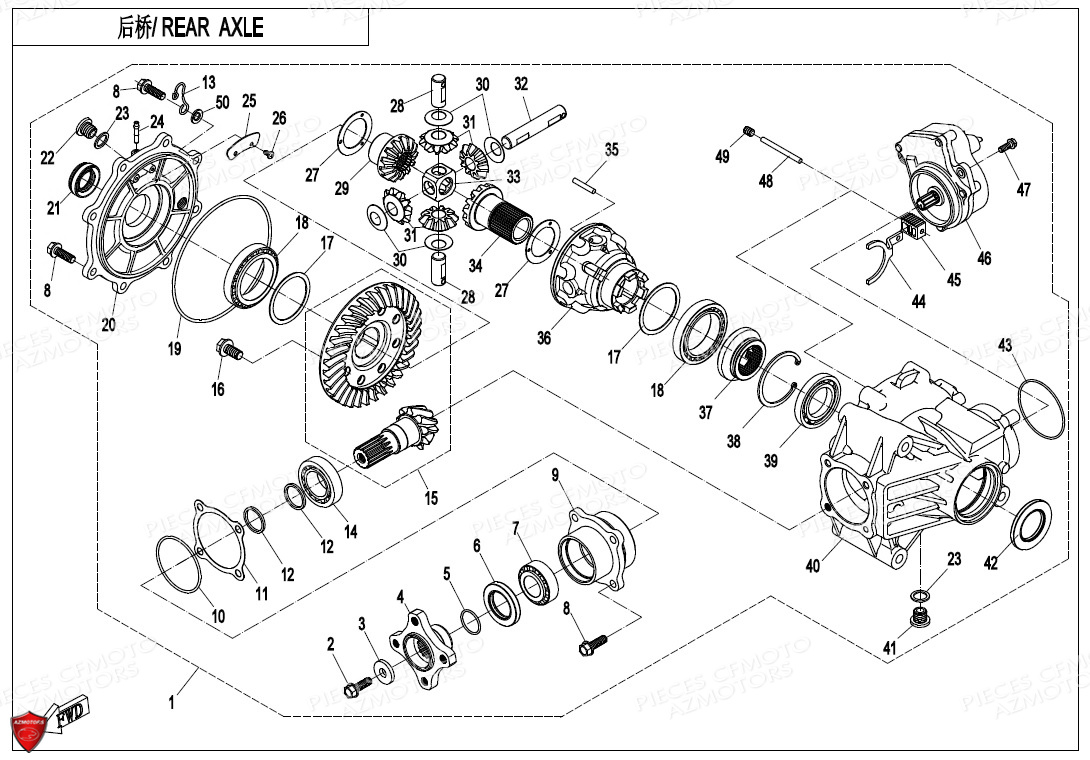 DIFFERENTIEL ARRIERE CFMOTO CFORCE 625 L7E EPS 2020