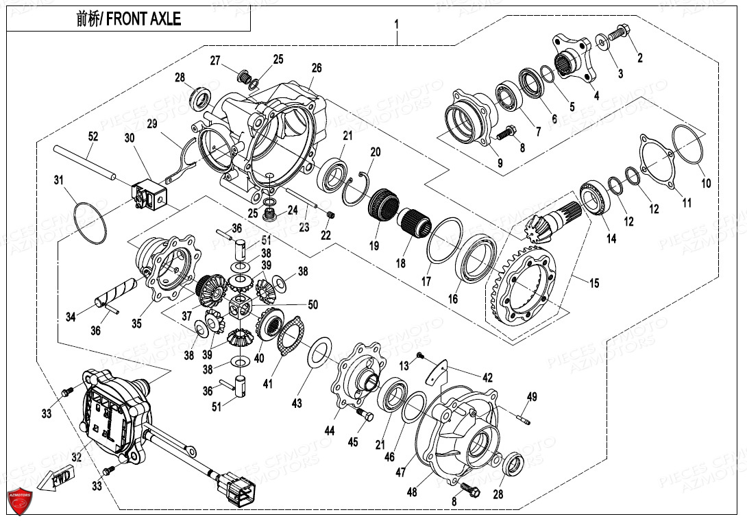 Differentiel Avant CFMOTO Pièces Origine CFMOTO CFORCE 625 L7e EPS (2020)