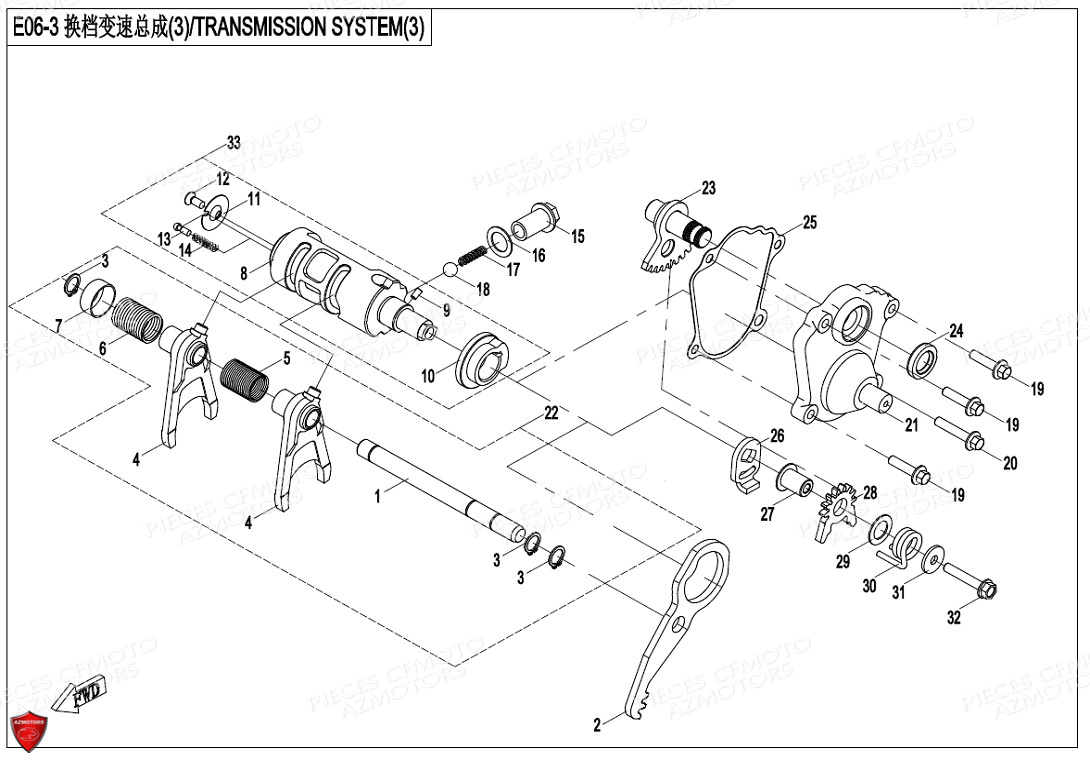 Systeme De Selection CFMOTO Pièces Origine CFMOTO CFORCE 625 L7e EPS (2020)